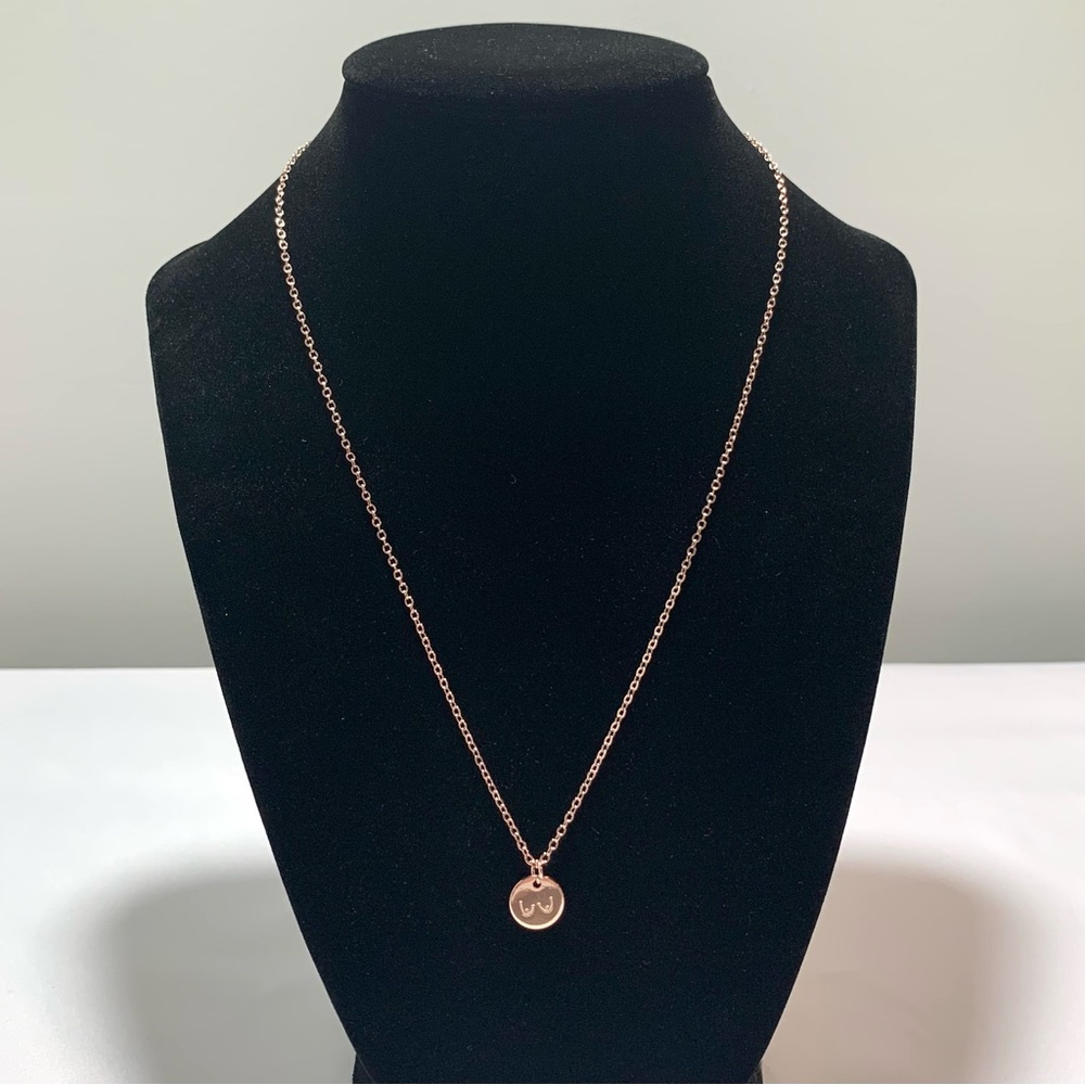 Delicate Rose Gold Disk Engraved Boob Pendant Necklace - Women Empowerment